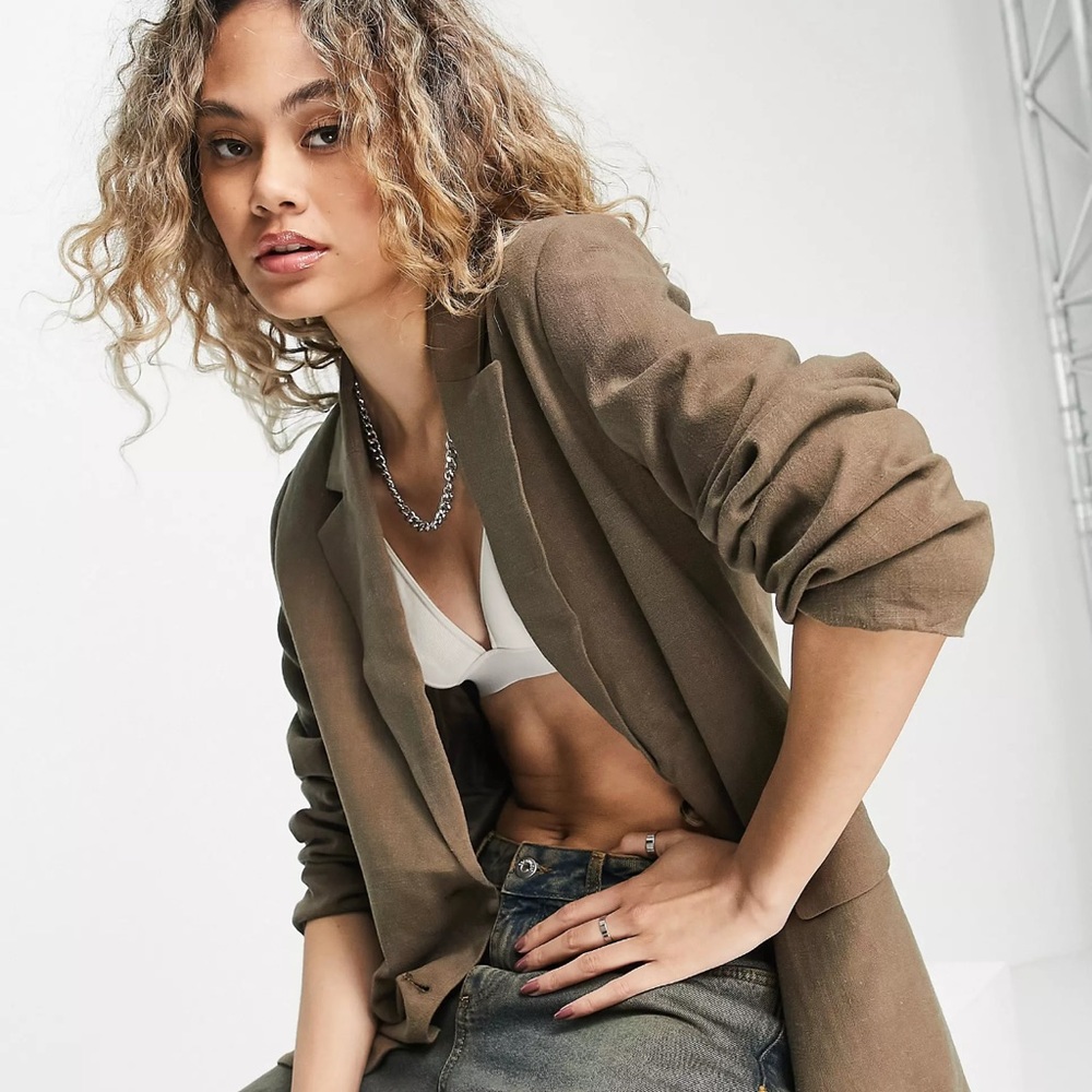 Weekday Linen Blazer ASOS